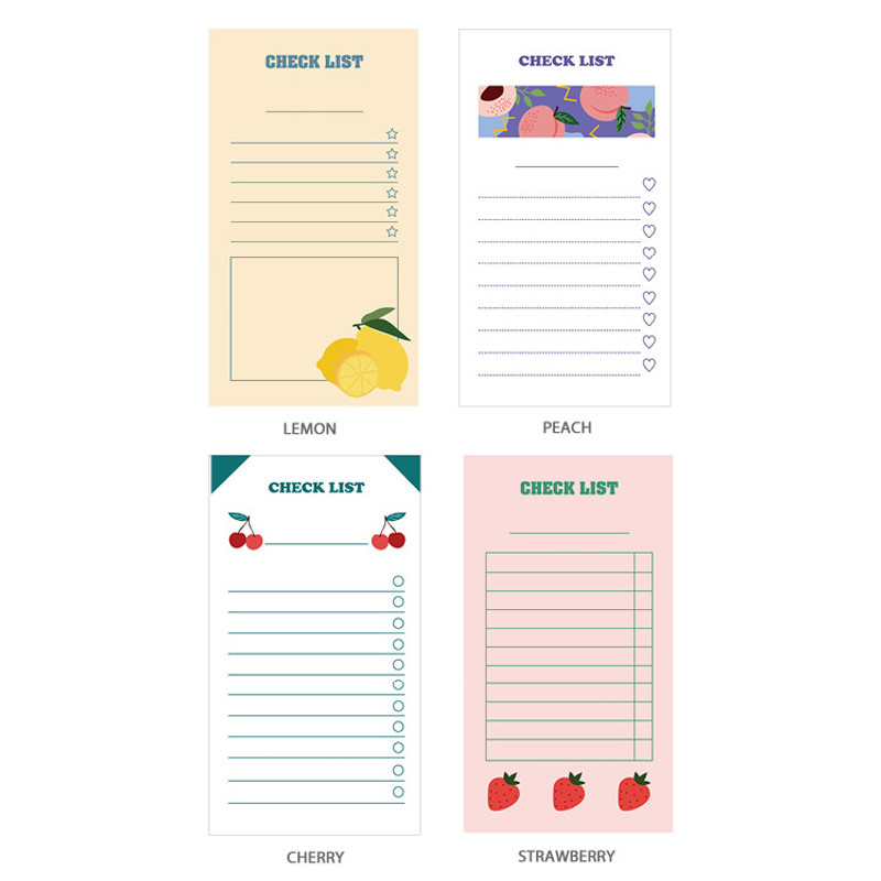 Option - Ardium Fruit checklist to do list memo notepad Option - Ardium Fruit checklist to do list memo notepad