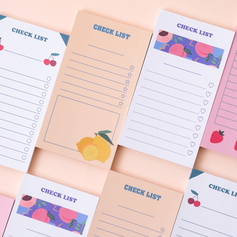 Ardium Fruit checklist to do list memo notepad Ardium Fruit checklist to do list memo notepad