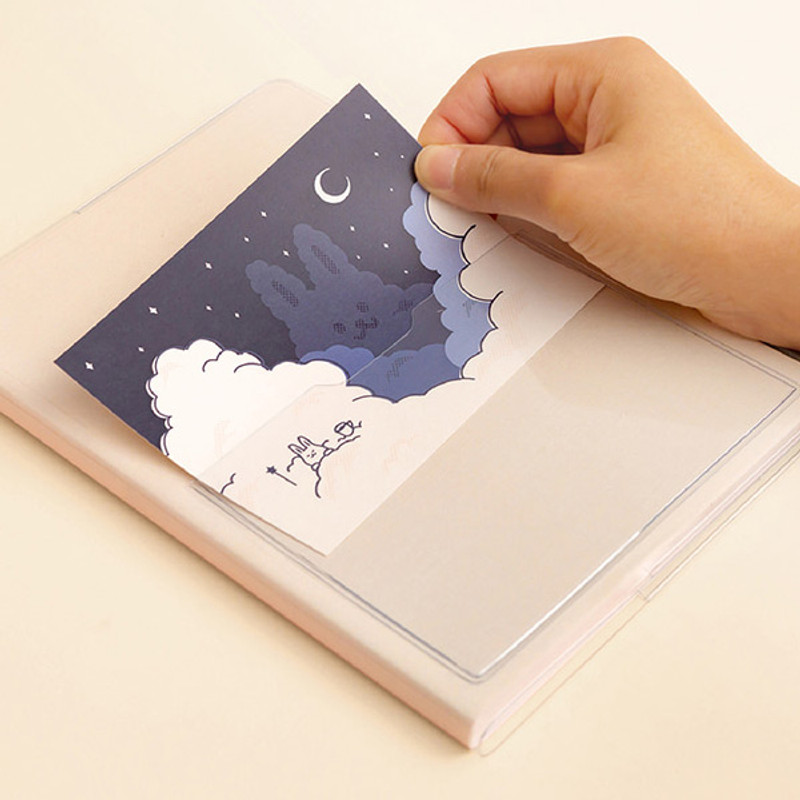 Front pocket - Ardium Pocket large lined notebook with postcard