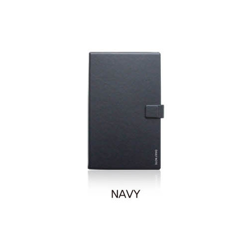 Navy - Fenice Premium business PU cover medium dotted notebook