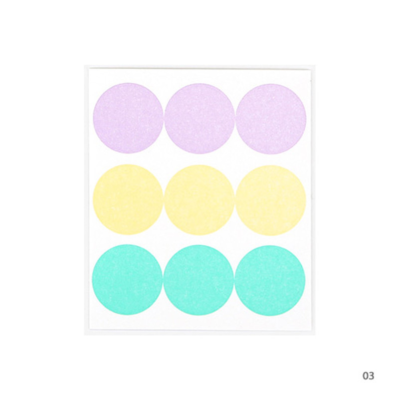 03 - Dailylike Color 22mm circle deco sticker 4 sheets 03 - Dailylike Color 22mm circle deco sticker 4 sheets