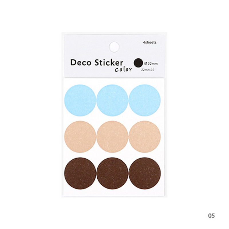 05 - Dailylike Color 22mm circle deco sticker 4 sheets 05 - Dailylike Color 22mm circle deco sticker 4 sheets