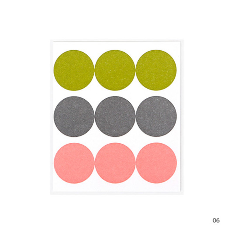 06 - Dailylike Color 22mm circle deco sticker 4 sheets 06 - Dailylike Color 22mm circle deco sticker 4 sheets