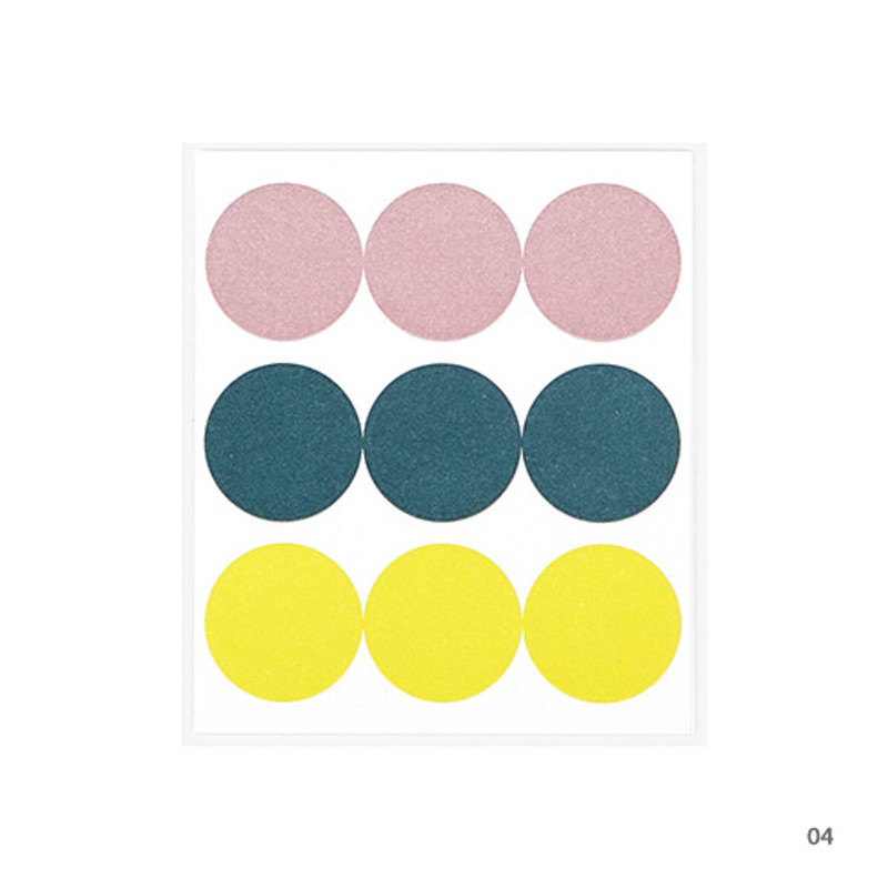 04 - Dailylike Color 22mm circle deco sticker 4 sheets 04 - Dailylike Color 22mm circle deco sticker 4 sheets