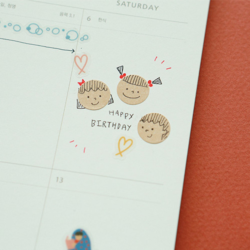 Example of use - Dailylike Color 22mm circle deco sticker 4 sheets Example of use - Dailylike Color 22mm circle deco sticker 4 sheets