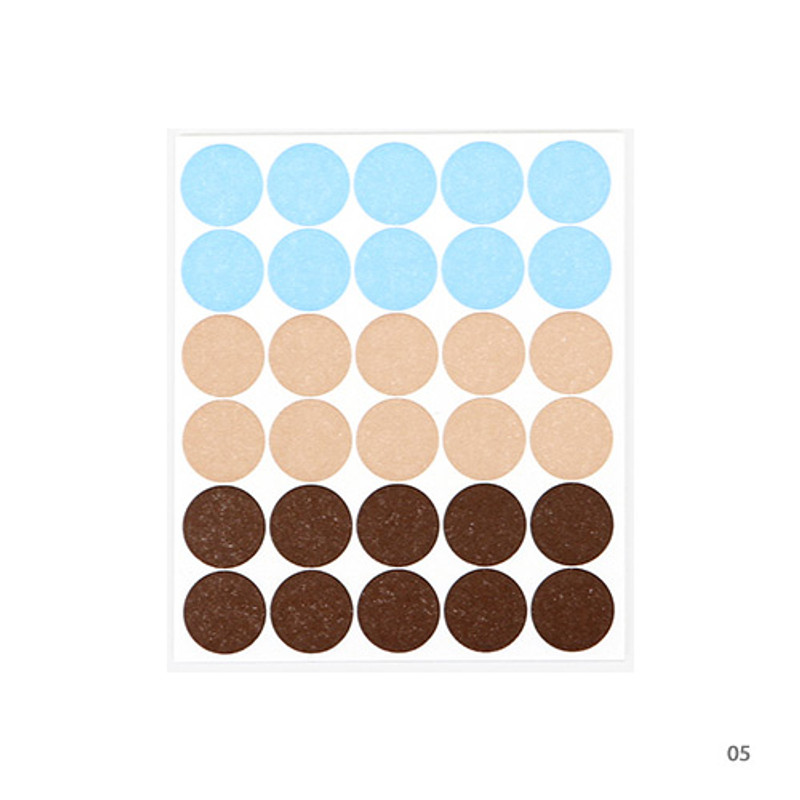 05 - Dailylike Color 12mm circle deco sticker 4 sheets