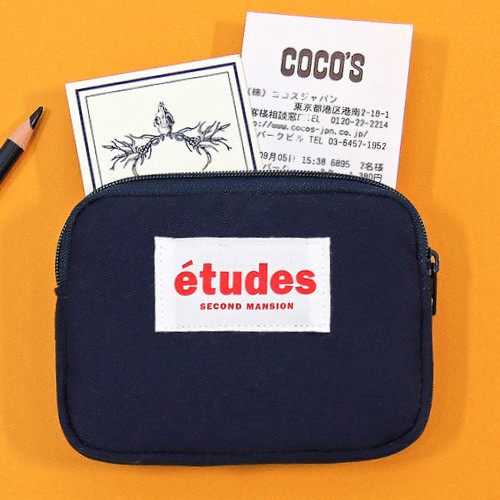 Navy - Second Mansion Etudes zipper card case wallet ver2