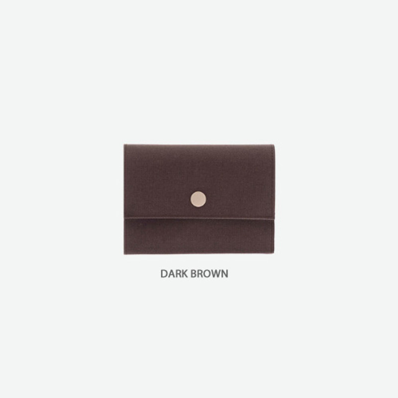 Dark brown - Byfulldesign Oxford palm small pouch card wallet