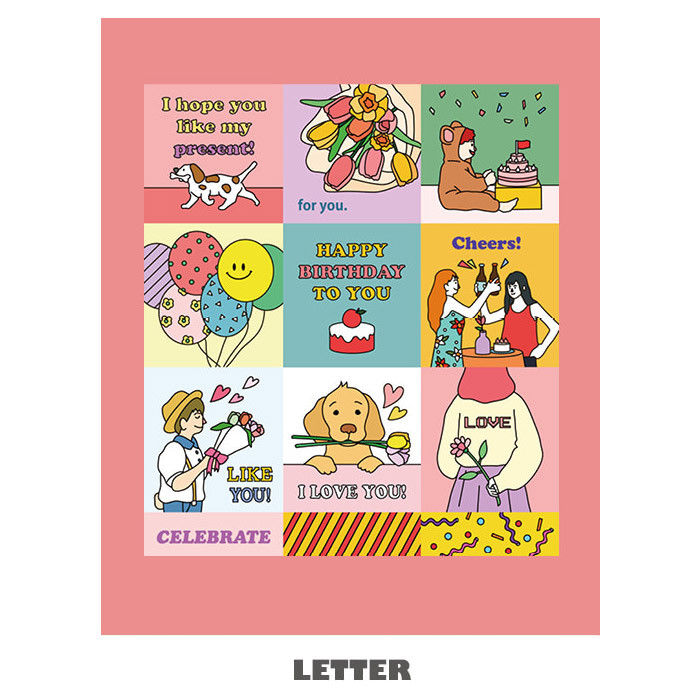 Letter - Ardium Square paper point deco sticker