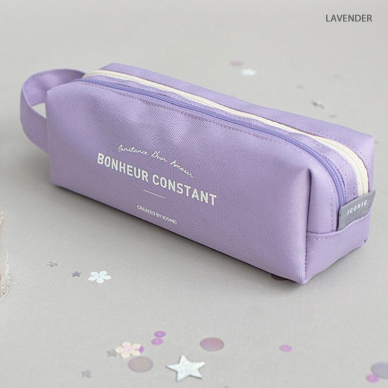 Lavender - ICONIC Bonheur constant double zipper pencil case pen pouch