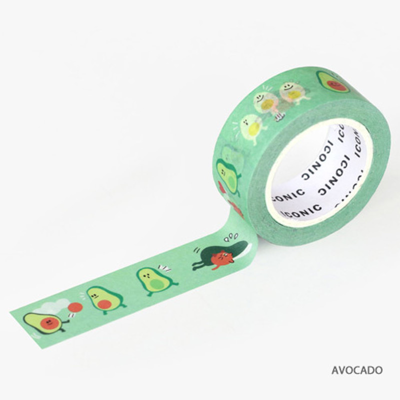 Avocado - ICONIC Enjoy pattern paper deco masking tape Avocado - ICONIC Enjoy pattern paper deco masking tape