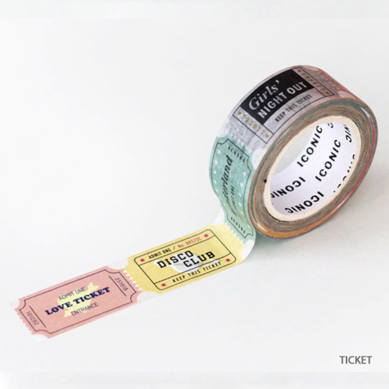 Ticket - ICONIC Vintage pattern paper deco masking tape Ticket - ICONIC Vintage pattern paper deco masking tape