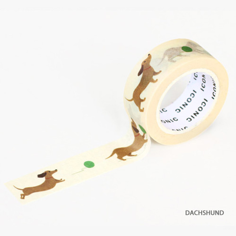 Dachshund - ICONIC Buddy pattern paper deco masking tape