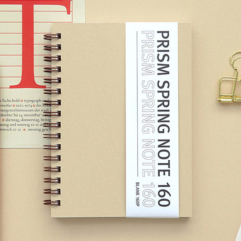 Beige - Indigo Prism small spiral blank notebook Beige - Indigo Prism small spiral blank notebook