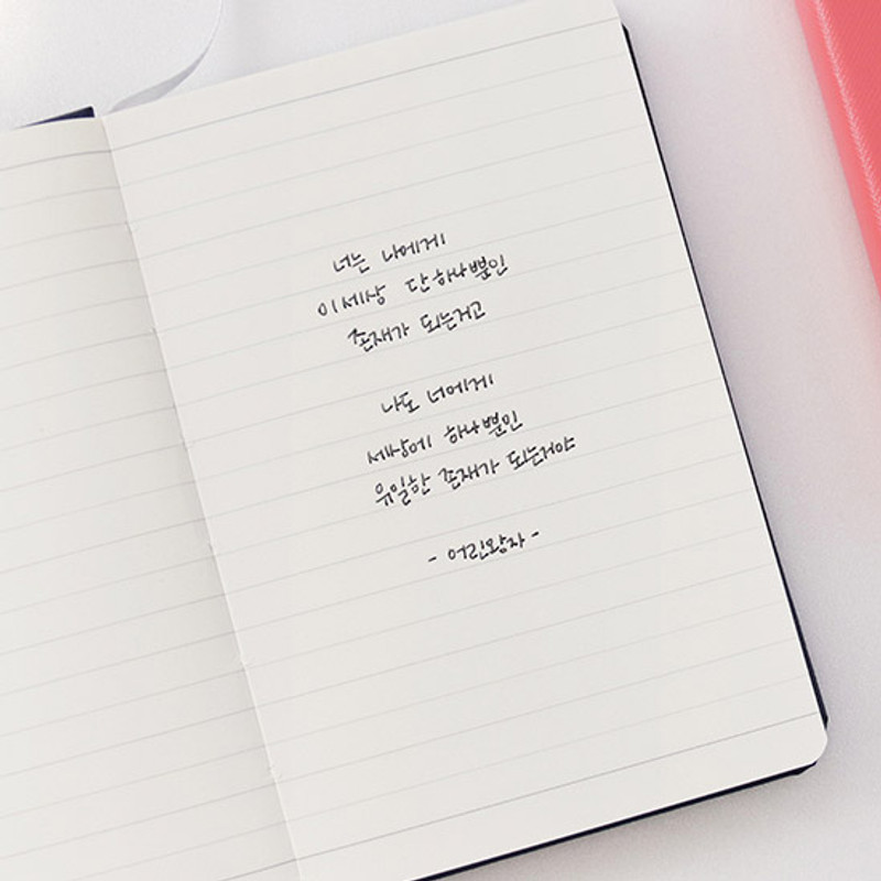 Example of use - Prism 180 pages small lined notebook with elastic band Example of use - Prism 180 pages small lined notebook with elastic band