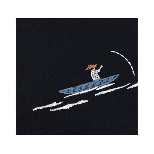 Dailylike Embroidery rectangle fabric zipper pouch - Kayak