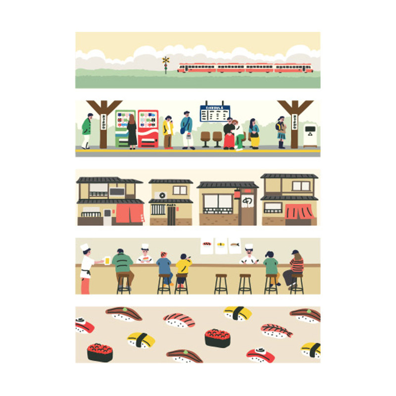 Dailylike Kyoto masking seal paper deco sticker 4 sheets set Dailylike Kyoto masking seal paper deco sticker 4 sheets set