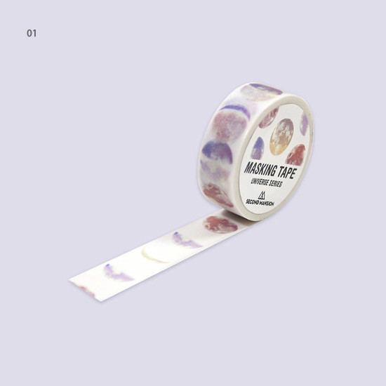 01 - Universe moon 15mm width deco masking tape 02