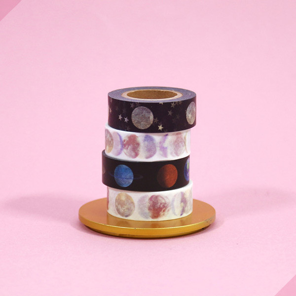 Universe moon 15mm width deco masking tape 02