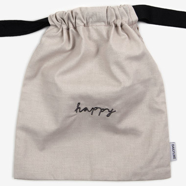 Dailylike Happy daily cotton drawstring pouch