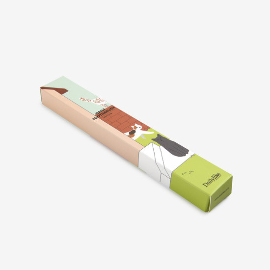 Package - Example of use - Dailylike Colorful illustration daily toothbrush
