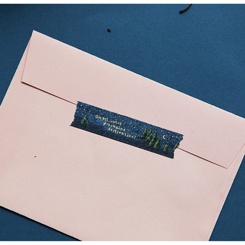 Example of use - Dailylike Night forest single roll paper deco masking tape Example of use - Dailylike Night forest single roll paper deco masking tape