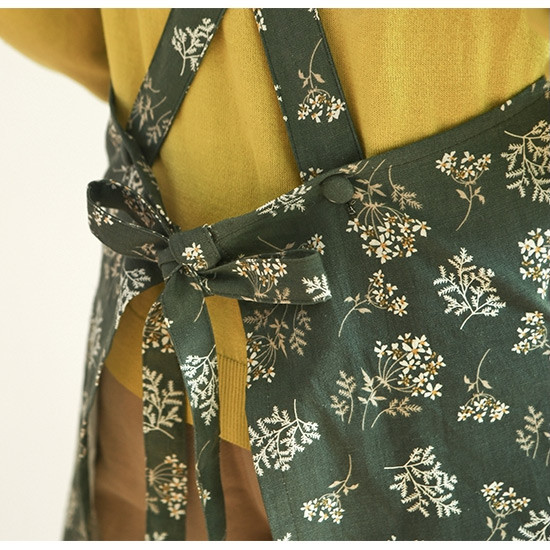 Waist Ties - Dailylike Lace flower pattern linen cross back apron