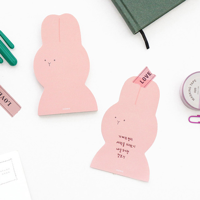 Pink rabbit - ICONIC Animal 60 sheets memo writing notepad Pink rabbit - ICONIC Animal 60 sheets memo writing notepad