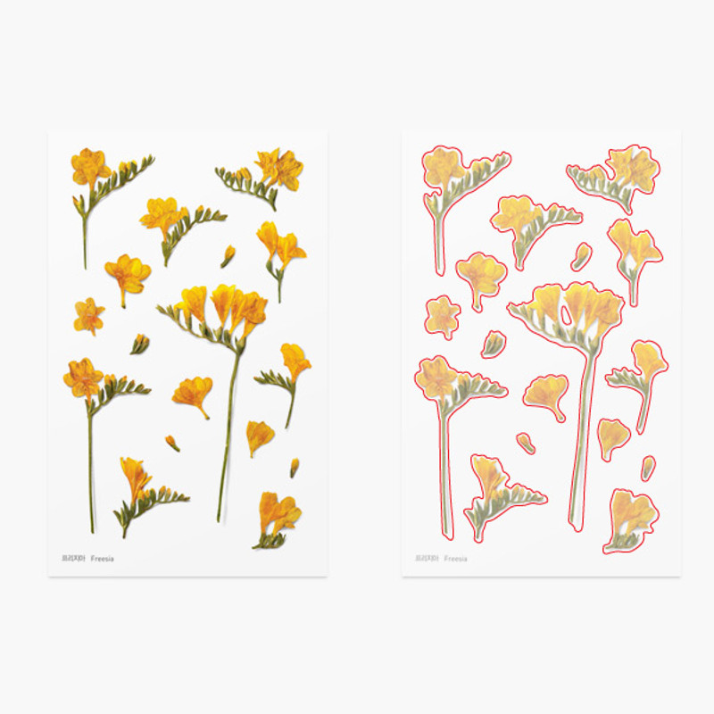 Appree Freesia press flower deco sticker Appree Freesia press flower deco sticker