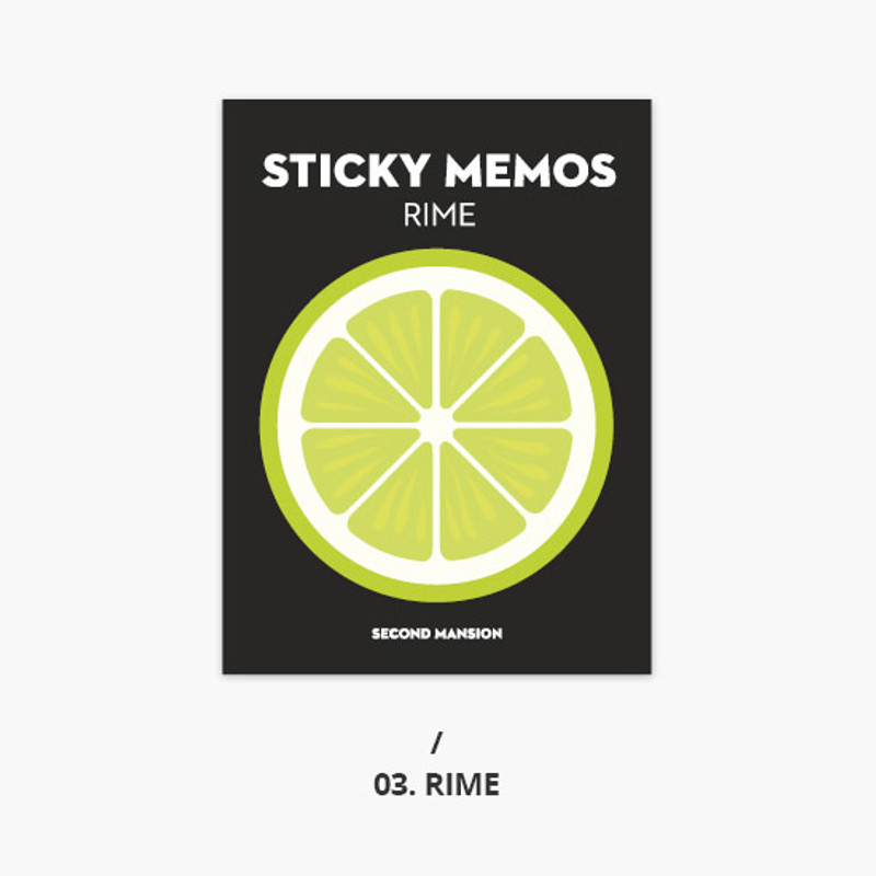 Lime - Second Mansion Fruits sticky notes memo pad Lime - Second Mansion Fruits sticky notes memo pad