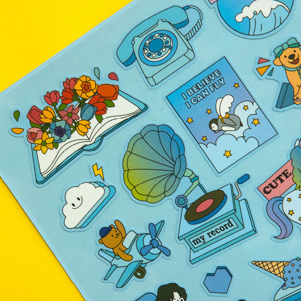 Example of use - Pop illustration colorful point paper deco sticker ver2