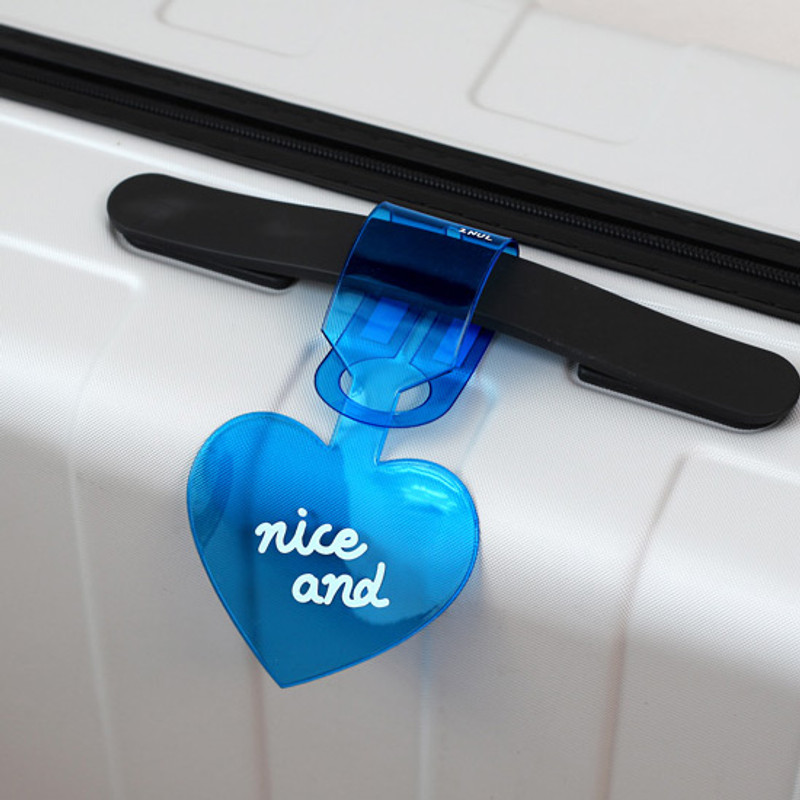 Blue - 2NUL Nice and clear heart travel luggage name tag