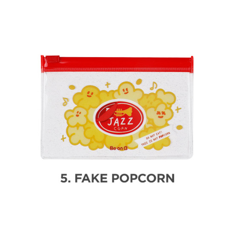 Fake popcorn - Be on D 90s coolkids party small clear zip lock pouch Fake popcorn - Be on D 90s coolkids party small clear zip lock pouch