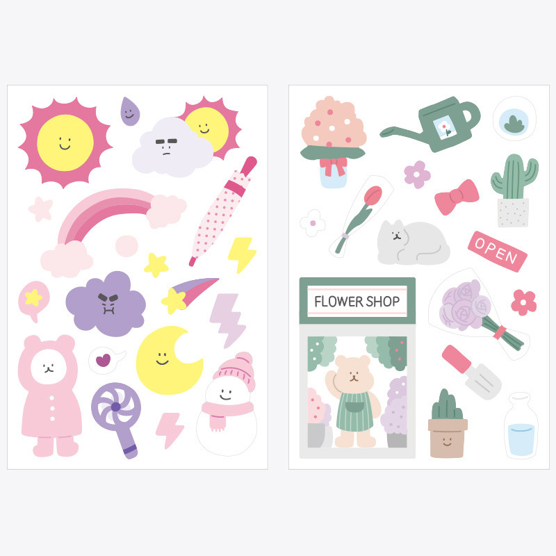 Composition - Rihoon Removable 14 sheets sticker set Composition - Rihoon Removable 14 sheets sticker set