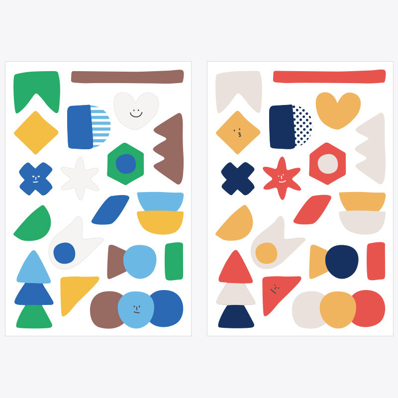 Composition - Rihoon Removable 14 sheets sticker set Composition - Rihoon Removable 14 sheets sticker set