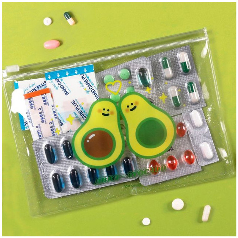 Abra avocado - Be on D Fake food medium clear zip lock pouch  Abra avocado - Be on D Fake food medium clear zip lock pouch