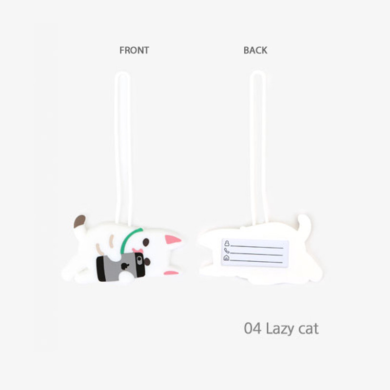 Lazy cat - Dailylike Cute silicone travel luggage name tag