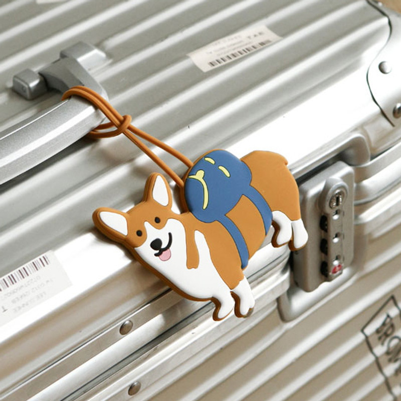 Backpack corgi - Dailylike Cute silicone travel luggage name tag