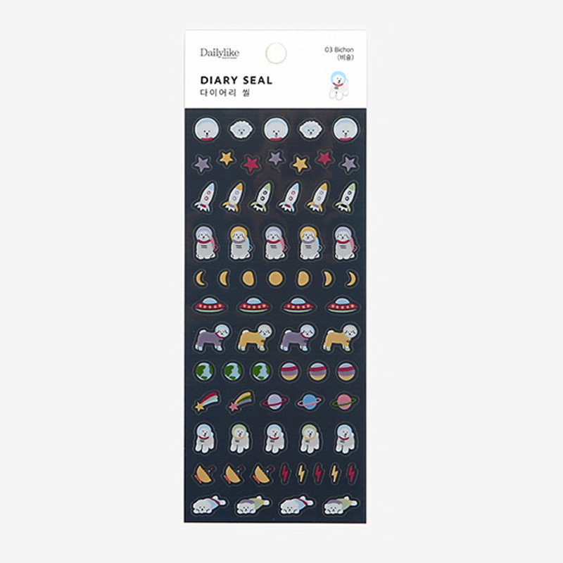 Dailylike Bichon PVC cute seal sticker for the diary Dailylike Bichon PVC cute seal sticker for the diary
