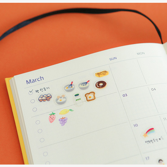 Example of use - Dailylike Bakery PVC cute seal sticker for the diary
