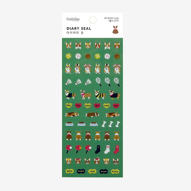 Dailylike Welsh corgi PVC cute seal sticker for the diary Dailylike Welsh corgi PVC cute seal sticker for the diary