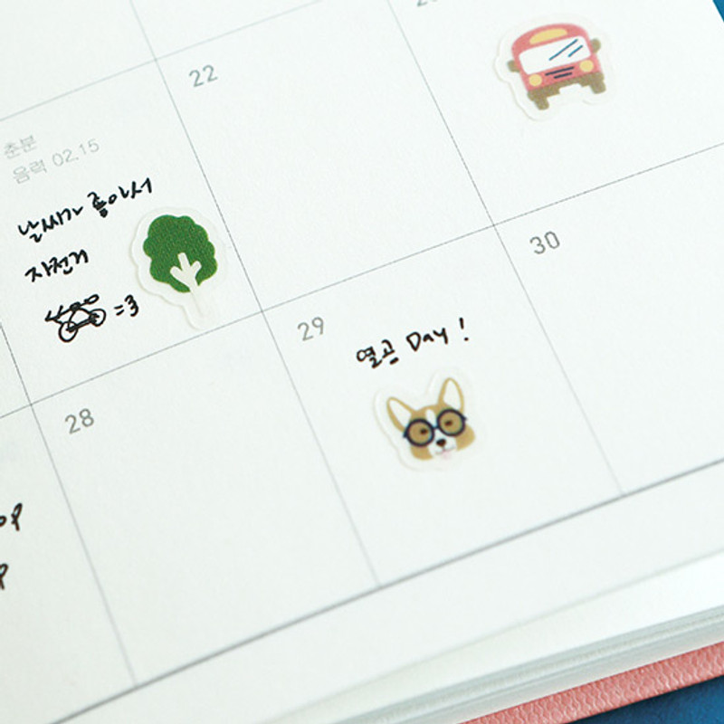 Example of use - Dailylike Welsh corgi PVC cute seal sticker for the diary Example of use - Dailylike Welsh corgi PVC cute seal sticker for the diary