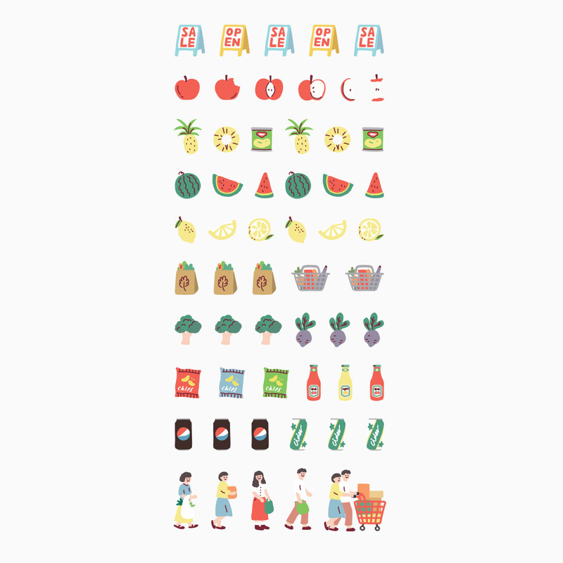 Dailylike Market PVC cute seal sticker for the diary Dailylike Market PVC cute seal sticker for the diary