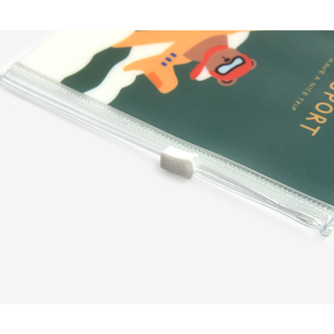Detail of Dailylike Pilot bear zip pocket travel passport cover holder