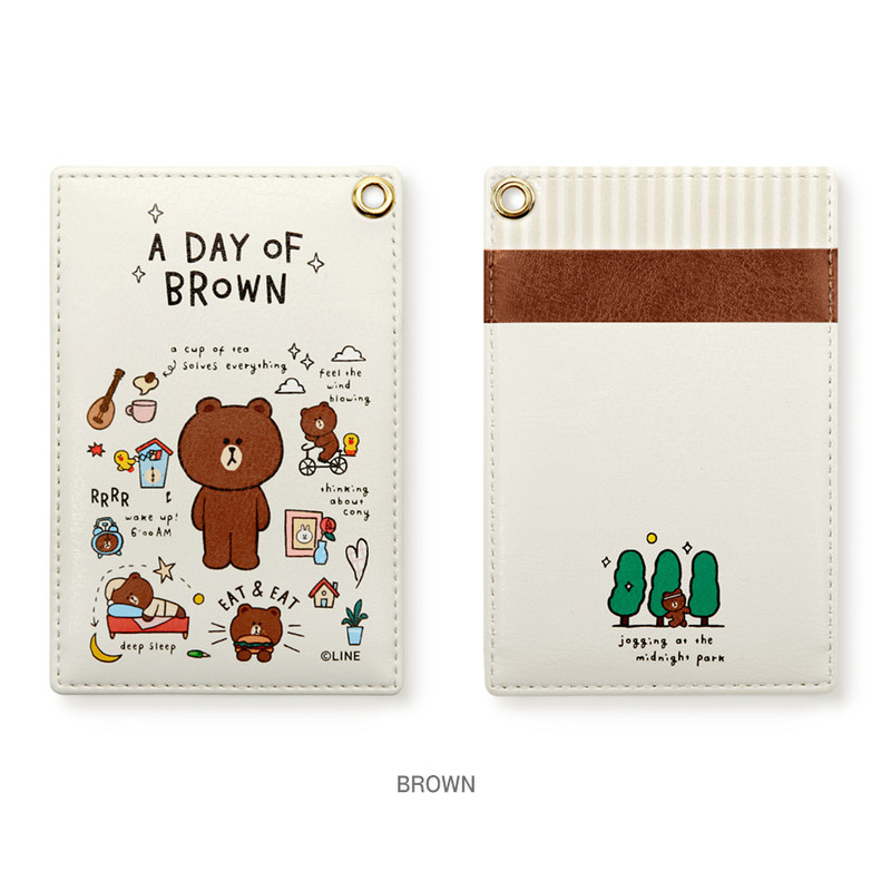 Brown - Monopoly A day of Line friends card case holder