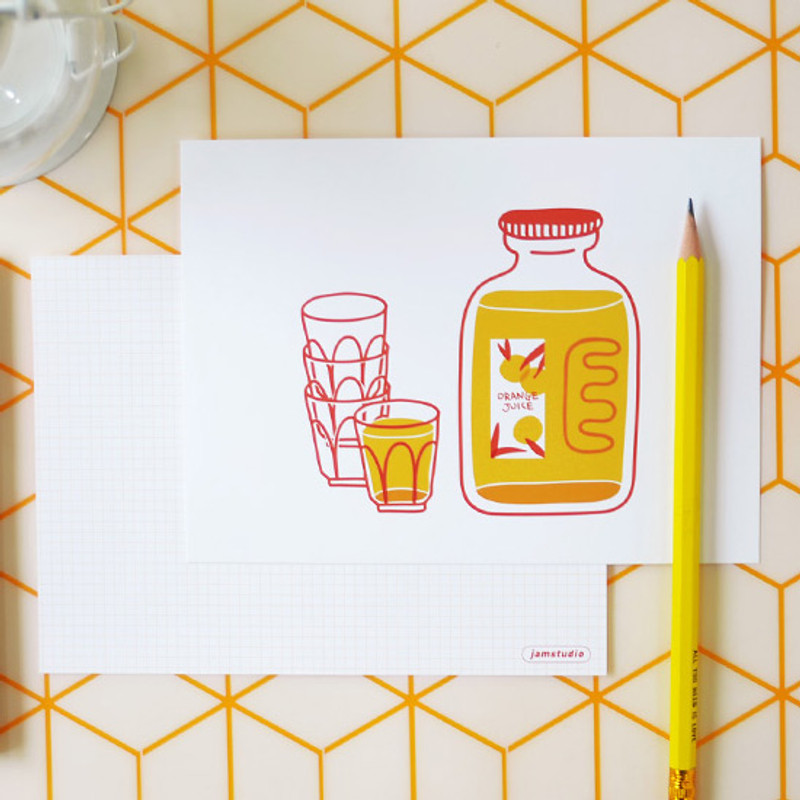 Jam Studio Orange juice message card with envelope Jam Studio Orange juice message card with envelope