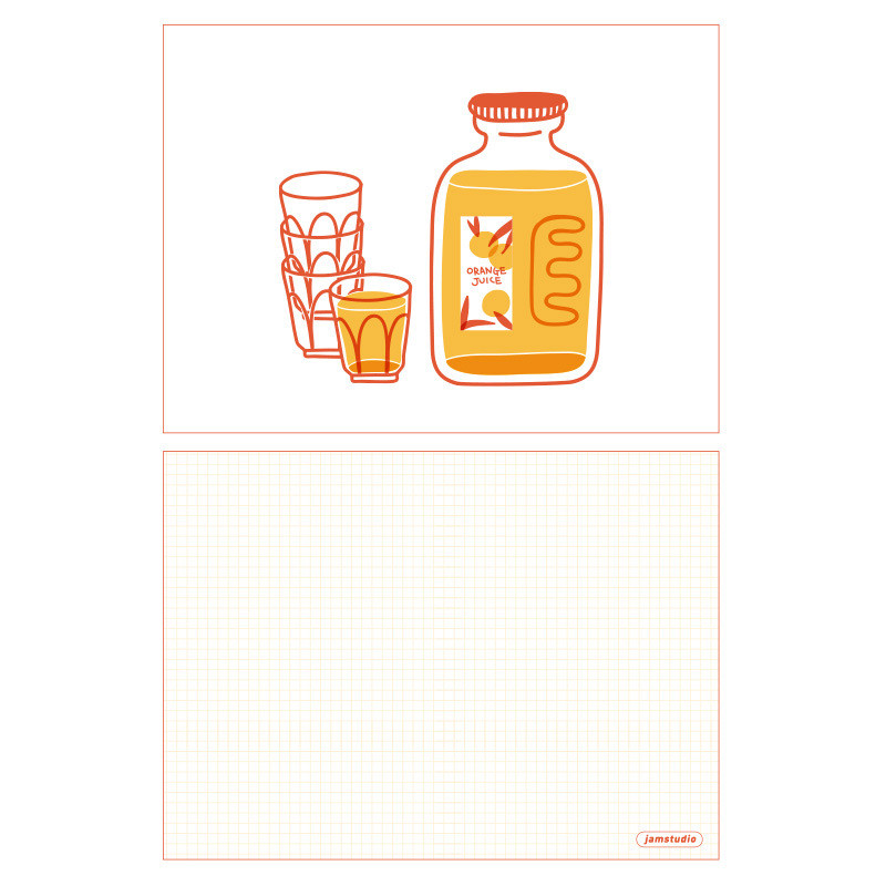 Jam Studio Orange juice message card with envelope Jam Studio Orange juice message card with envelope