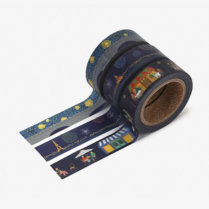 Dailylike Midnight paper masking tape set of 3 Dailylike Midnight paper masking tape set of 3
