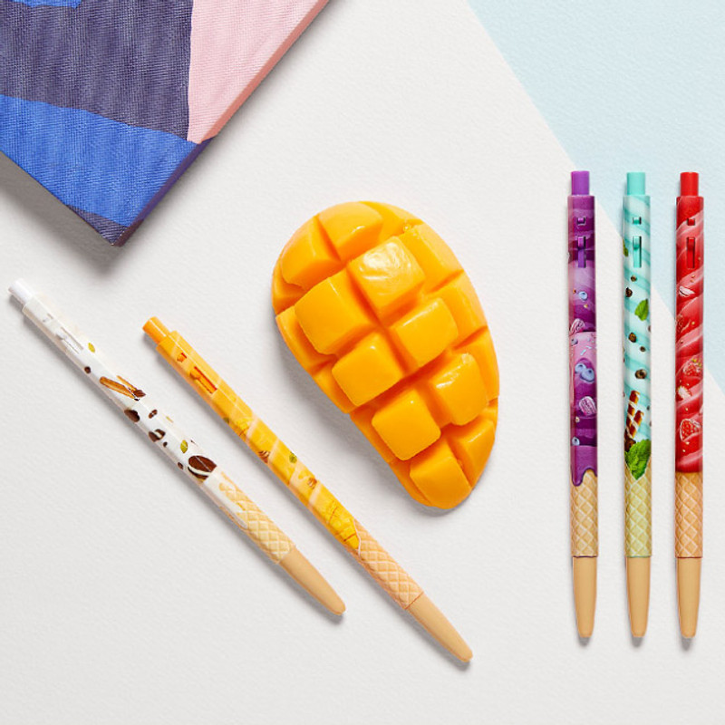 MONAMI 153 icecream knock retractable ballpoint pen set