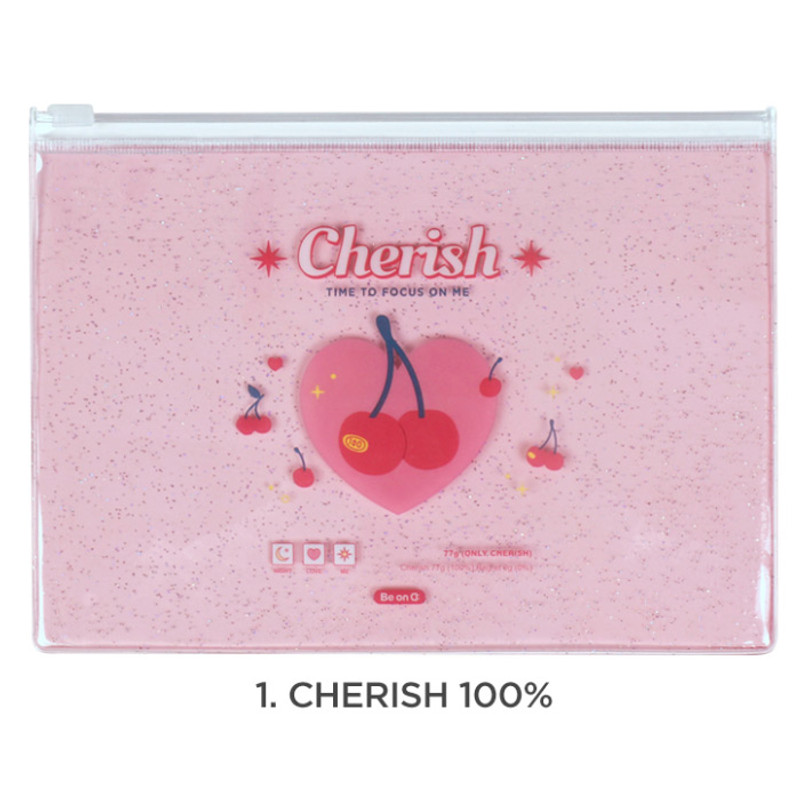 Cherish 100% - For me party medium clear zip lock pouch Cherish 100% - For me party medium clear zip lock pouch